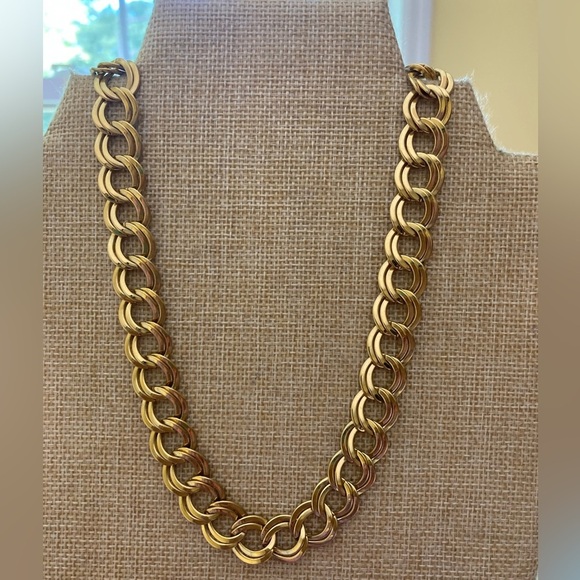 Status‎ Link Gold Tone Link Vintage Necklace - Picture 1 of 7